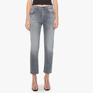 Mother The Tomcat Ankle All Nighter Gray High Rise Straight Leg Jeans Size 29